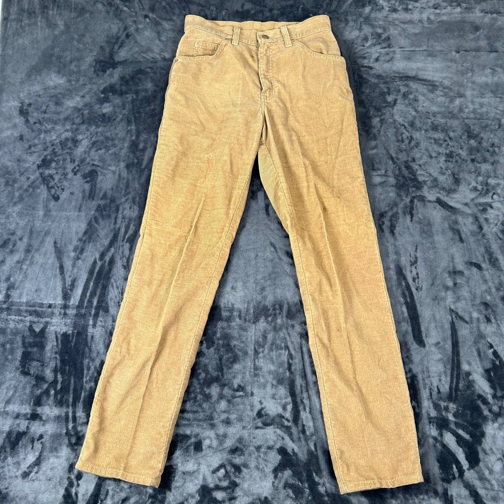 Levi's 910 Corduroy Pants Womens 5 MED Tan Vintage 90s Straight Leg‎ USA Made